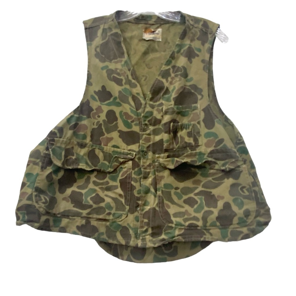 VTG Black Sheep Game Bird Camo Hunting Vest XL Pouch Dallas TX Buddy Schoellkopf